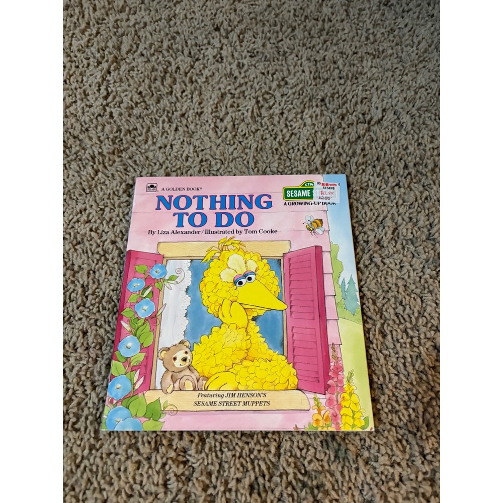 Vintage Golden Books Sesame Street Nothing‎ to Do Big Bird Childrens Growing up